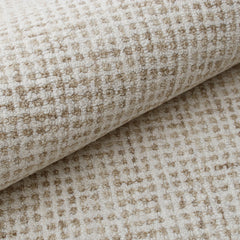 8' x 10' Beige and Ivory Wool Checkered Hand Tufted Area Rug