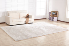 8' x 11' White Shag Hand Tufted Area Rug