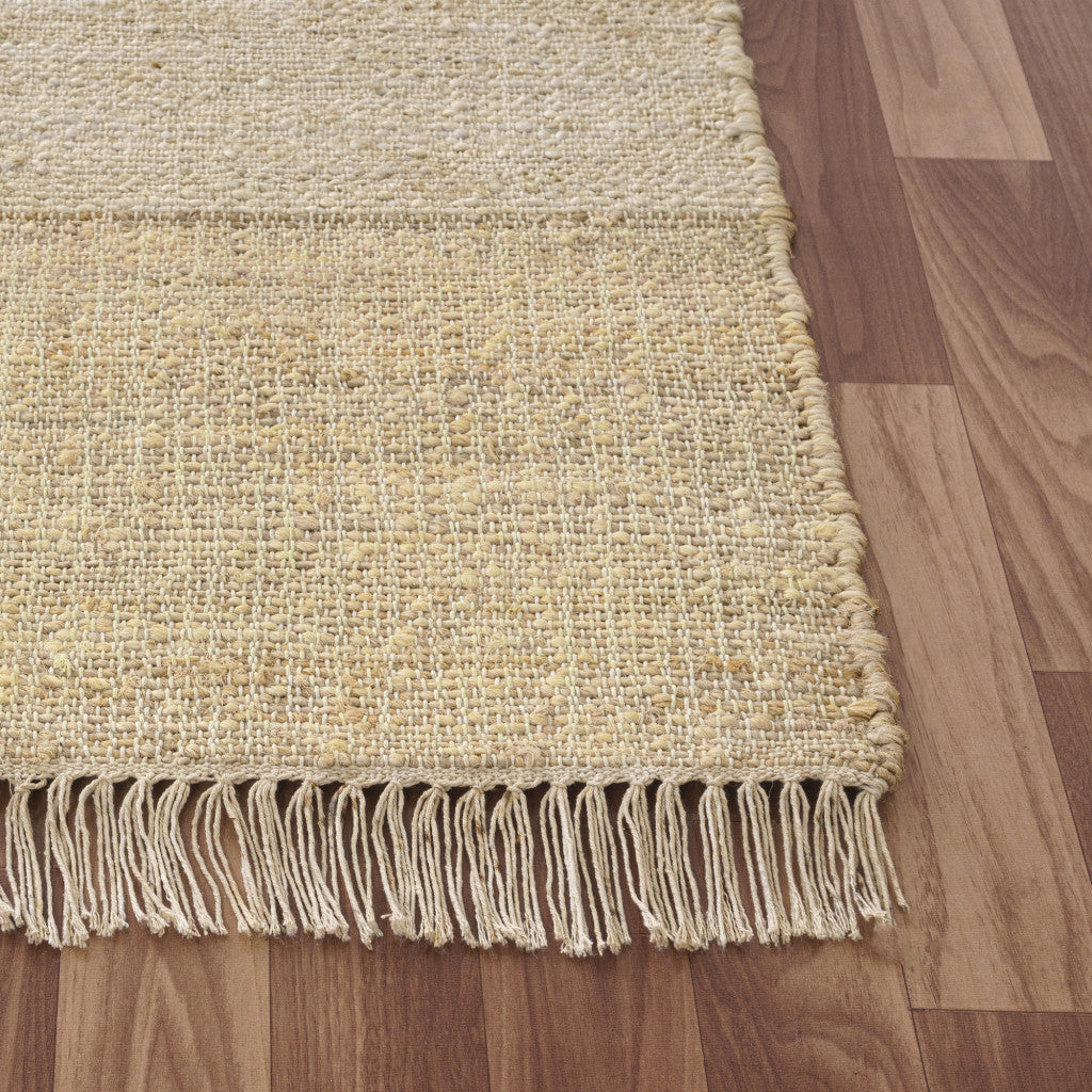 5' x 8' Natural and Ivory Abstract Hand Woven Area Rug