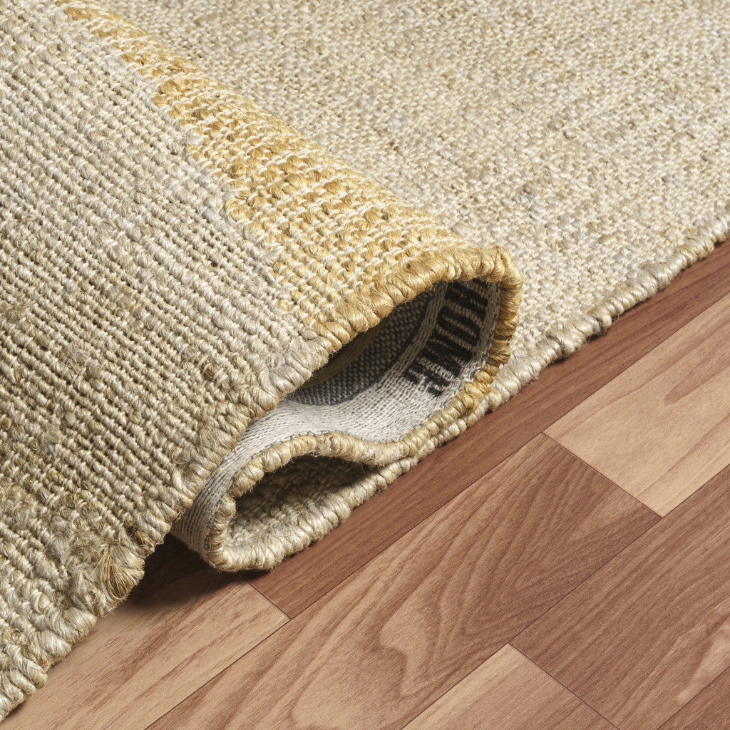 5' x 8' Natural and Ivory Abstract Hand Woven Area Rug