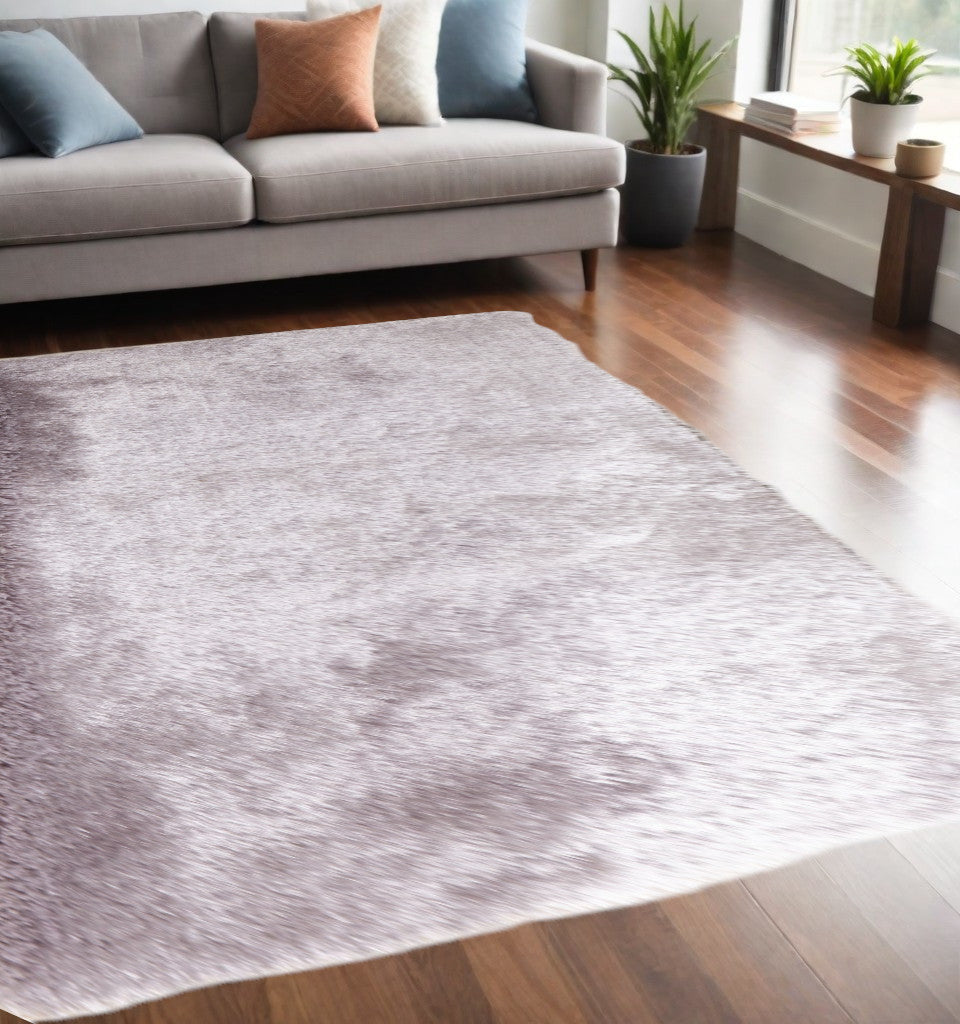 5' x 7' Silver Shag Hand Tufted Area Rug