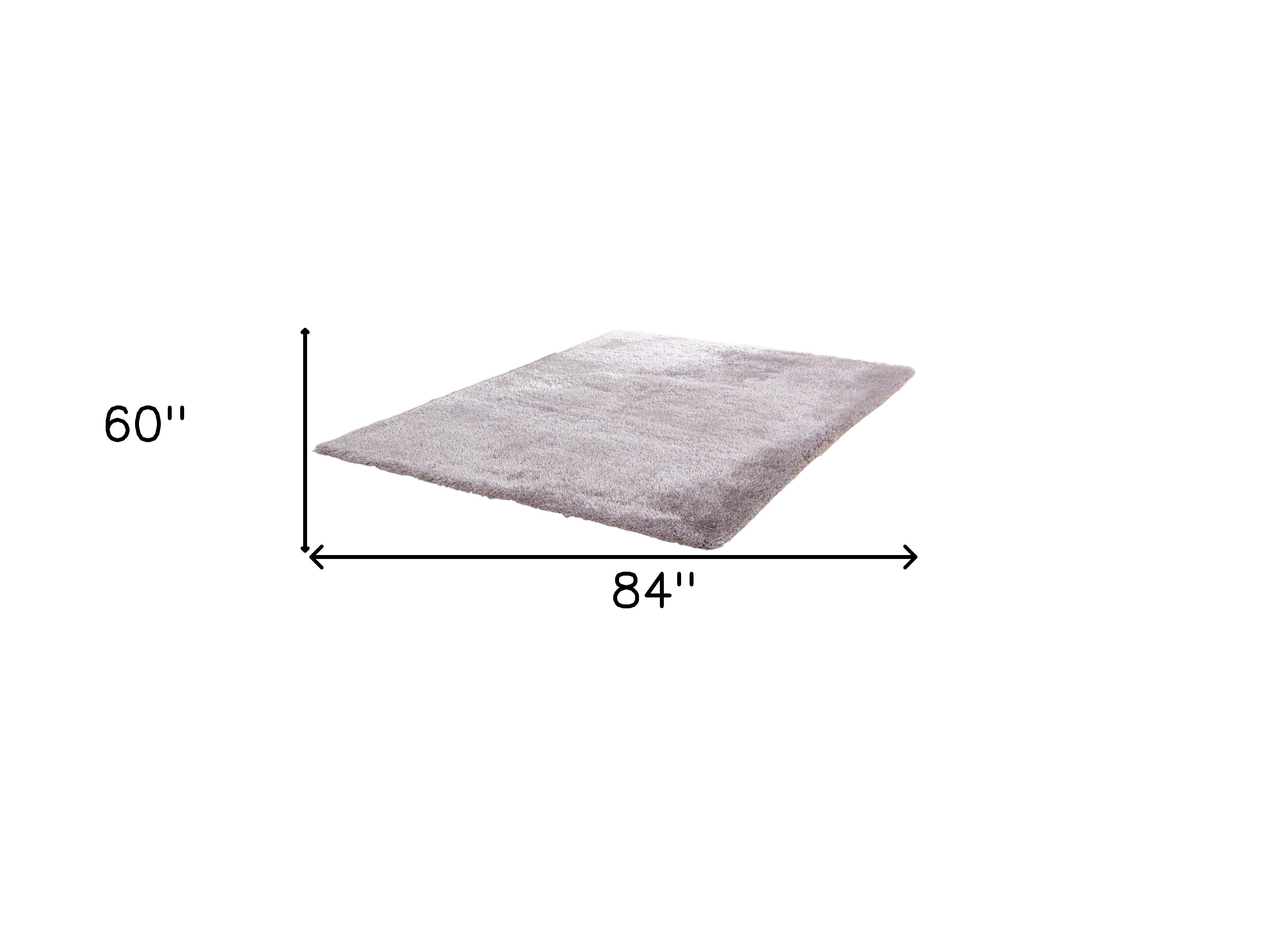 5' x 7' Silver Shag Hand Tufted Area Rug
