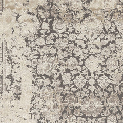 5' x 8' Gray and Ivory Floral Area Rug