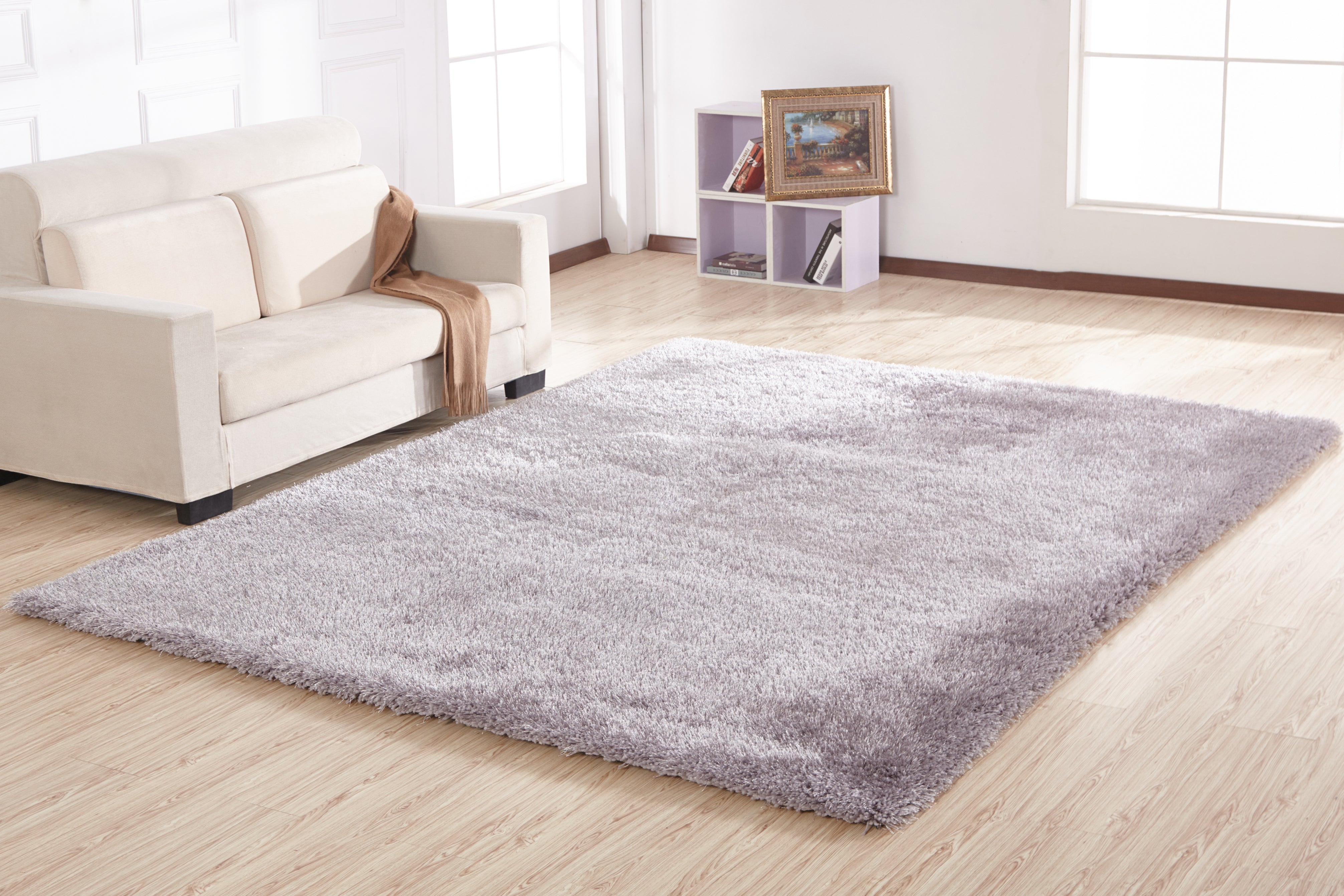 5' x 7' Silver Shag Hand Tufted Area Rug