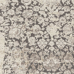 5' x 8' Gray and Ivory Floral Area Rug