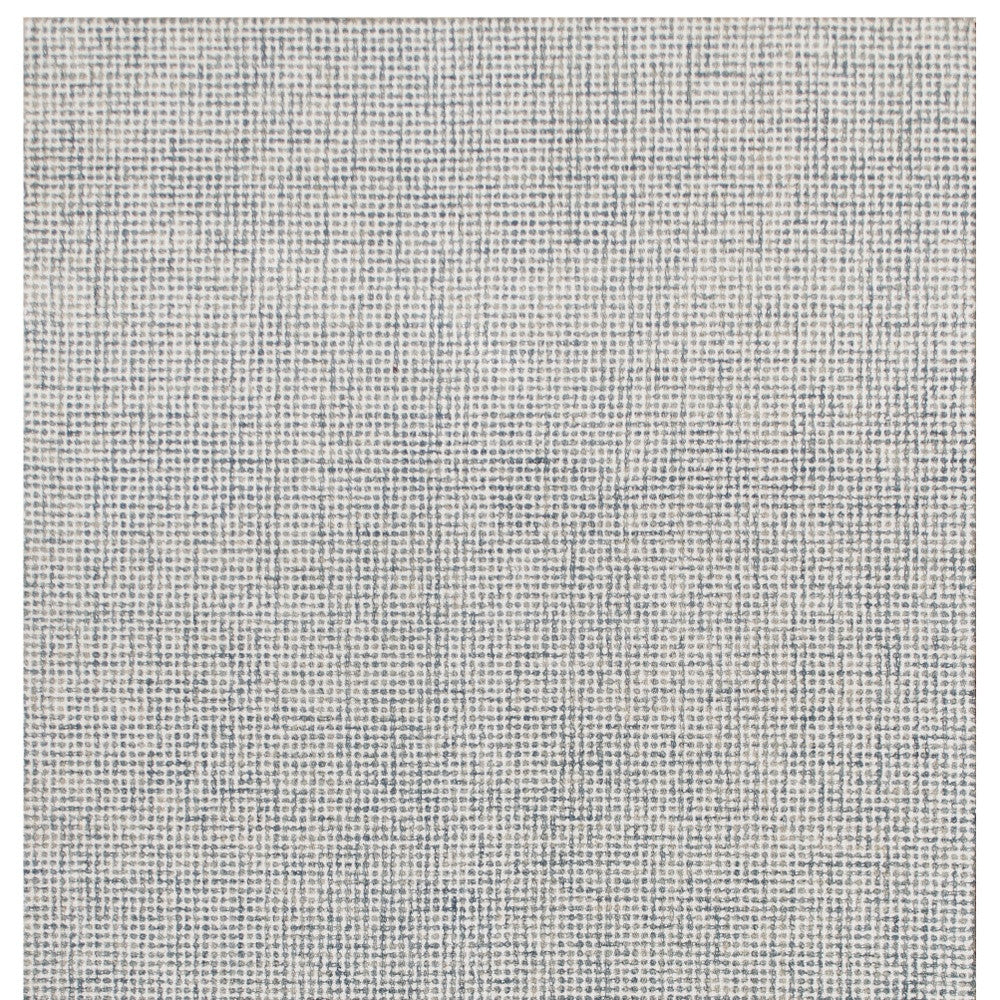 5' x 7' Blue and Ivory Wool Abstract Hand Tufted Area Rug