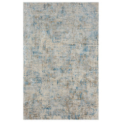 5' x 8' Blue and Ivory Abstract Area Rug