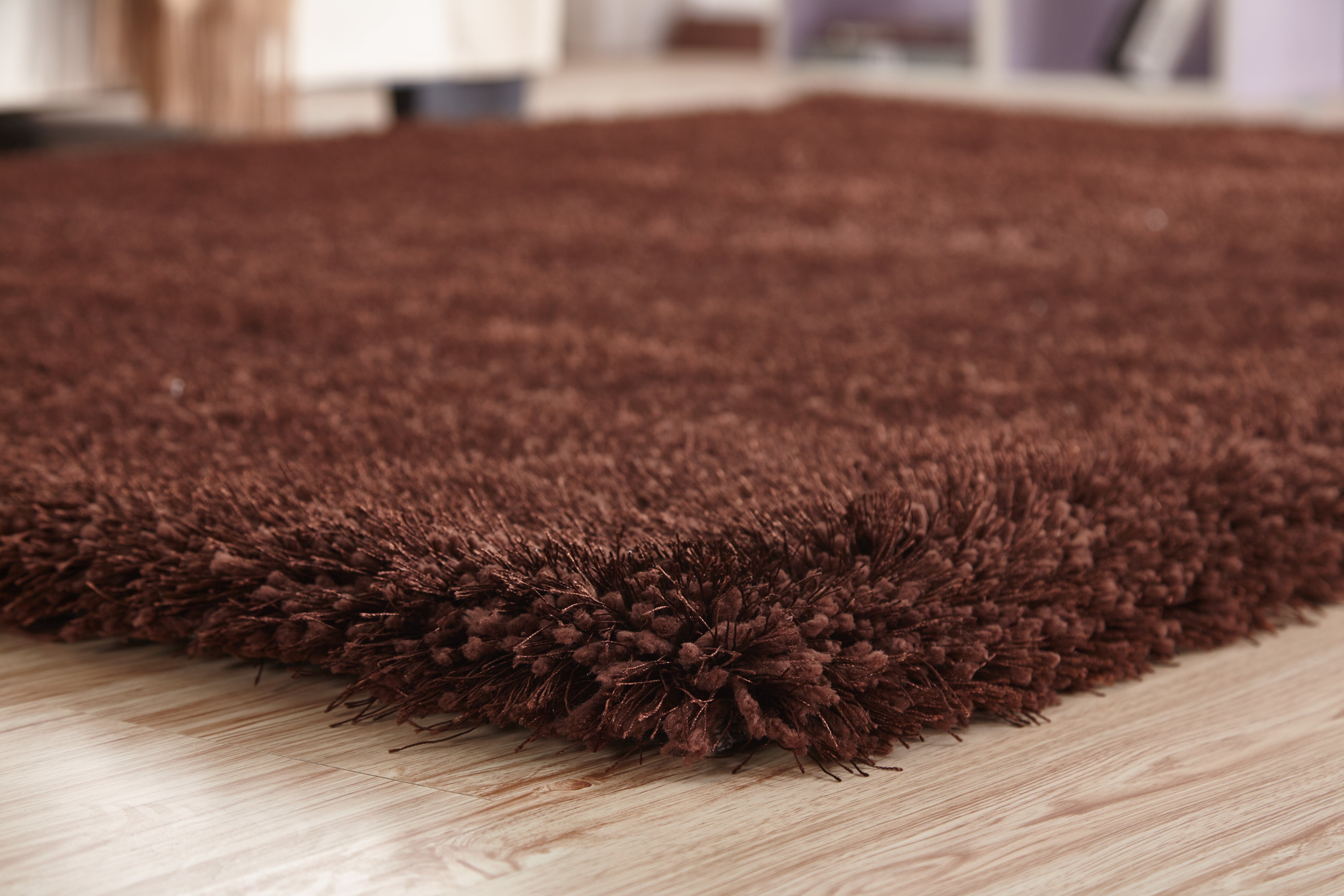 8' x 11' Brown Shag Hand Tufted Area Rug
