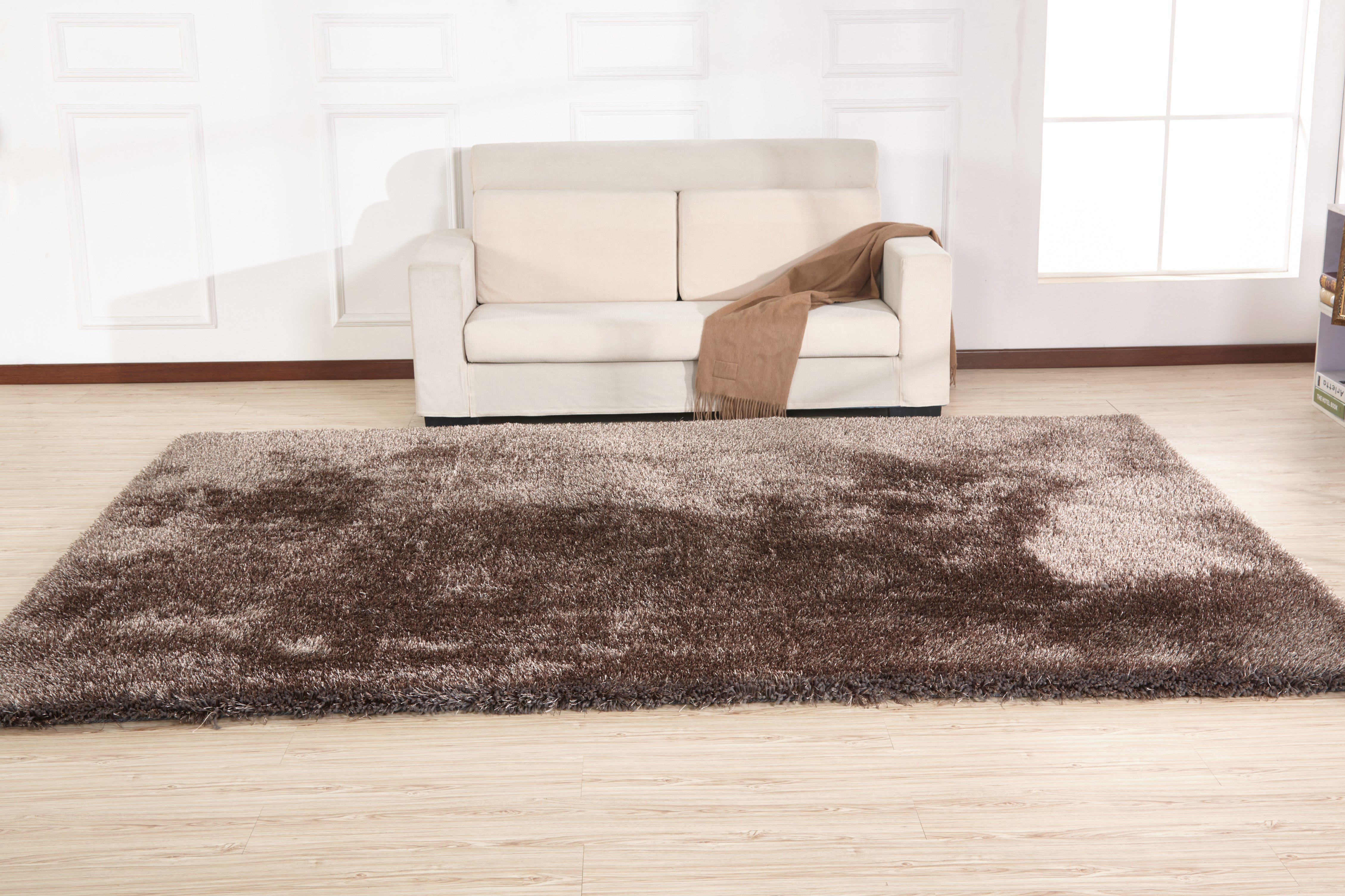 5' x 7' Charcoal Shag Hand Tufted Area Rug