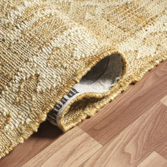 10' x 14' Natural and Ivory Medallion Hand Woven Area Rug