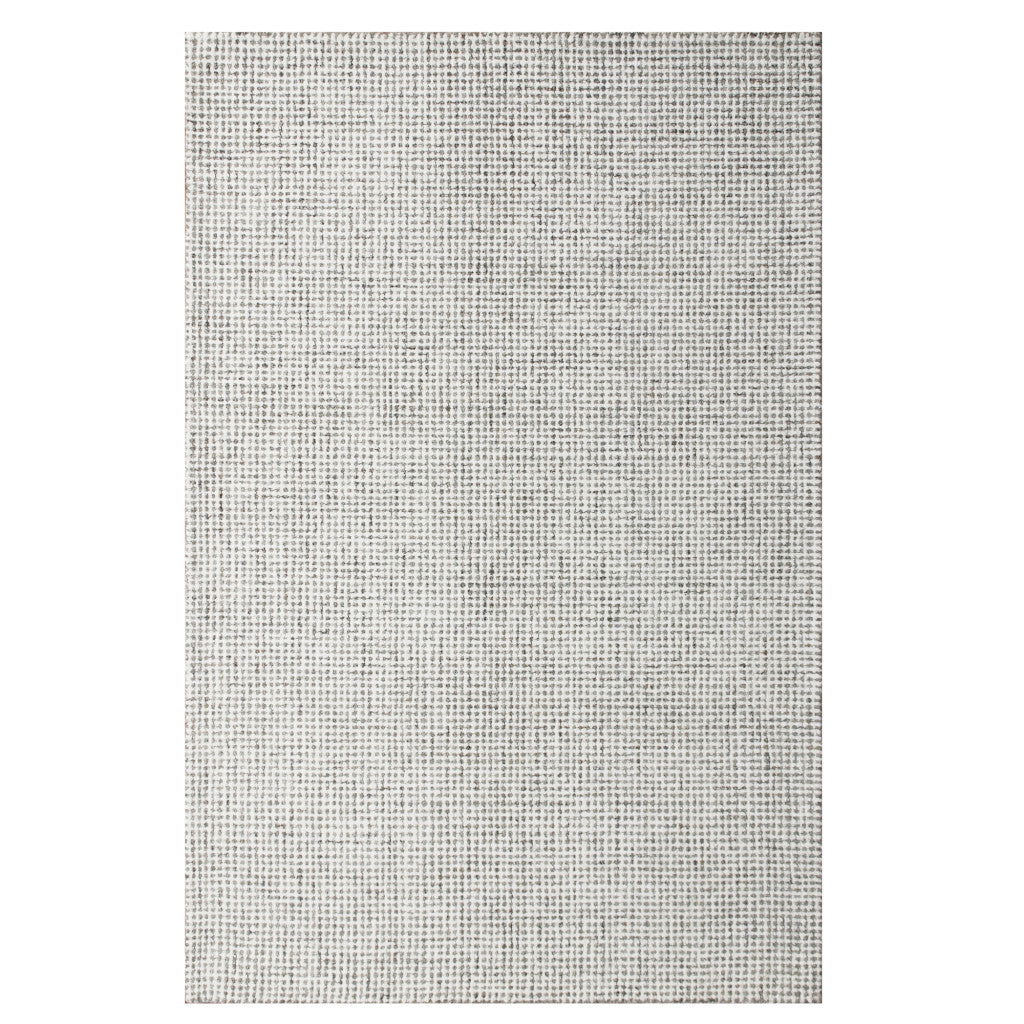 9' x 12' Gray and Ivory Wool Checkered Hand Tufted Area Rug