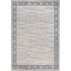 9' x 12' Blue and Beige Floral Area Rug