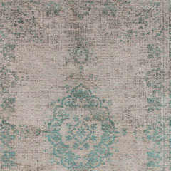 8' x 11' Gray and Green Medallion Non Skid Area Rug