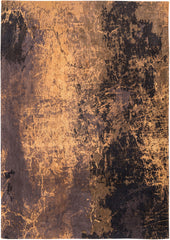 7' x 9' Yellow and Brown Abstract Non Skid Area Rug