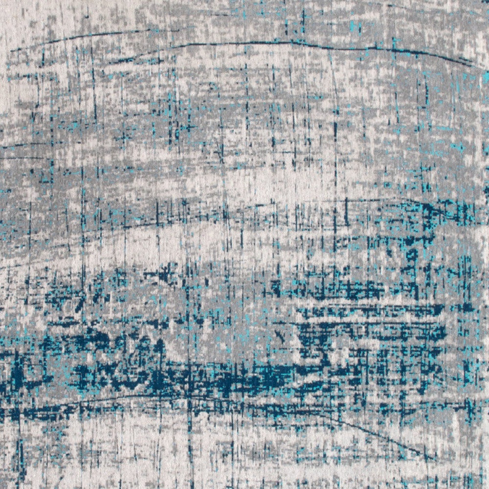 5' x 7' Blue and Gray Abstract Non Skid Area Rug