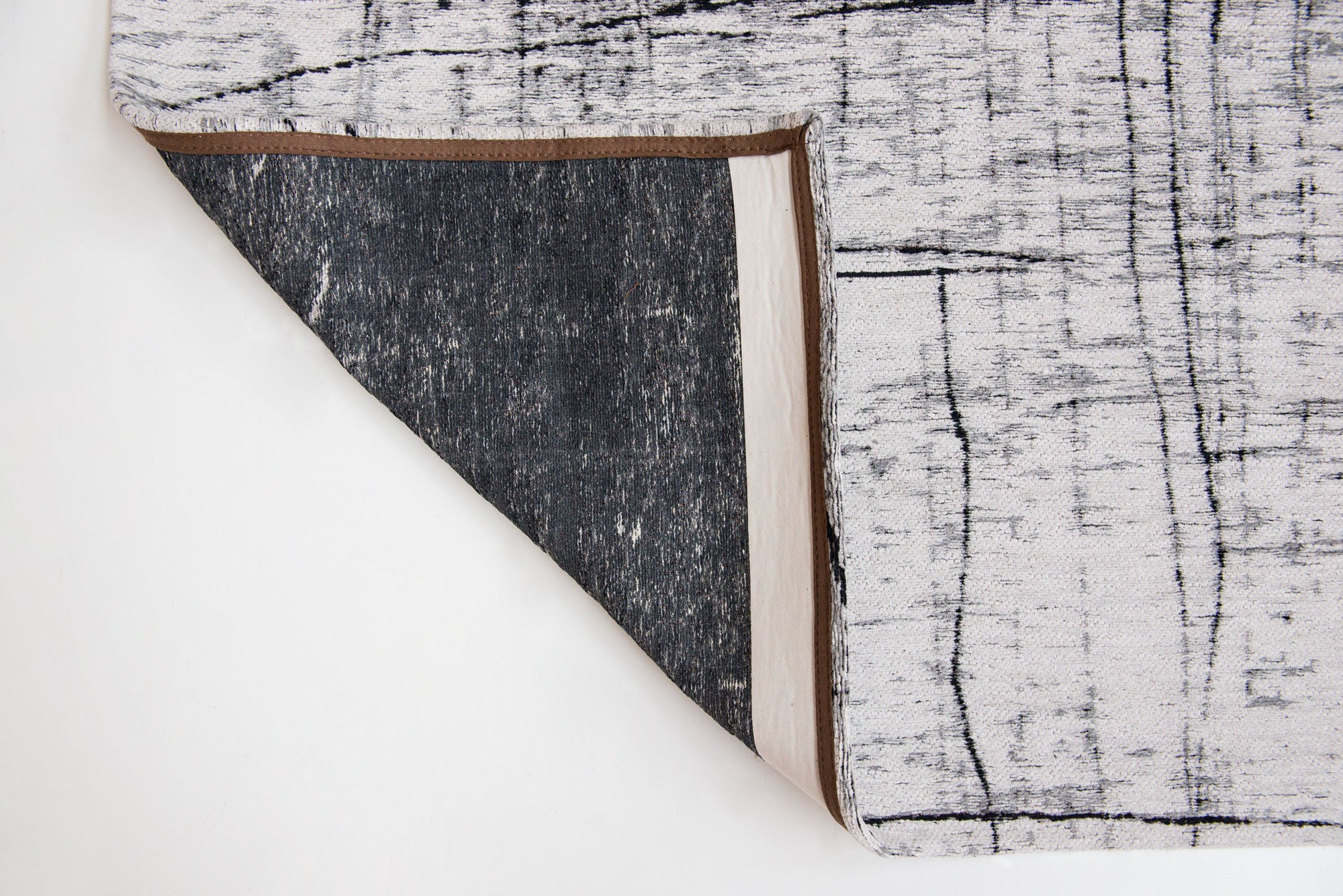 5' x 7' Black and White Abstract Non Skid Area Rug