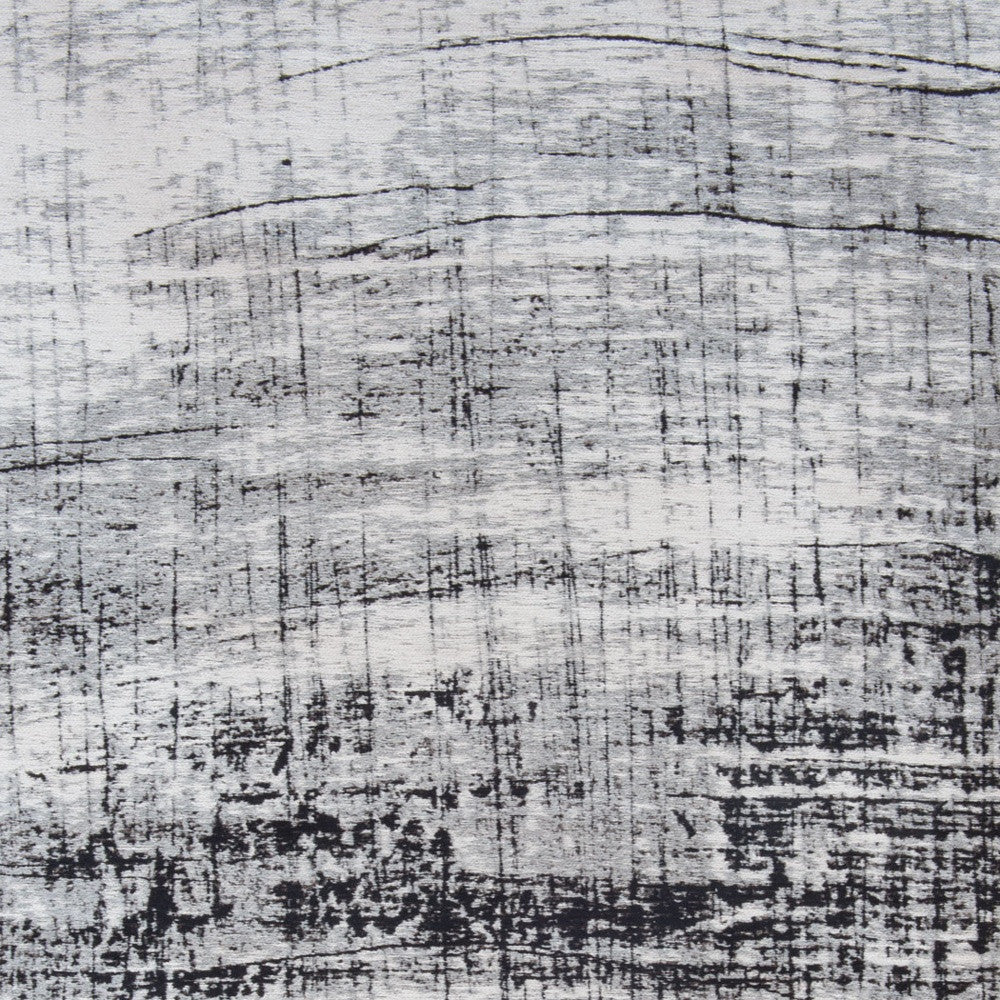 5' x 7' Black and White Abstract Non Skid Area Rug