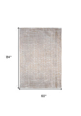 6' X 8' Gray and Yellow Chevron Non Skid Area Rug