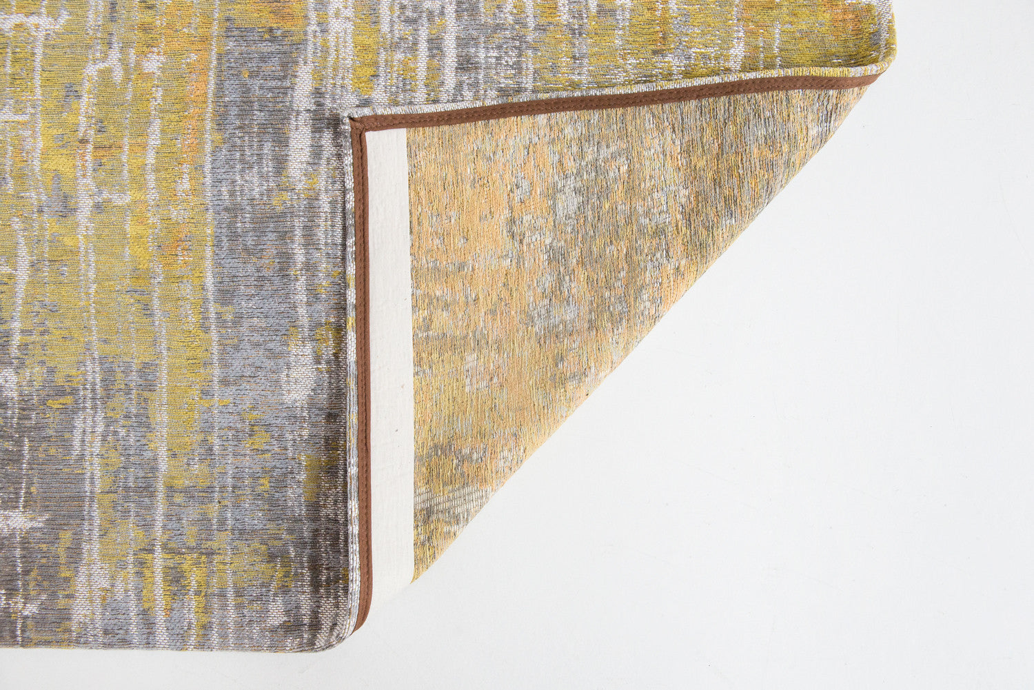 5' x 7' Gray and Yellow Abstract Non Skid Area Rug