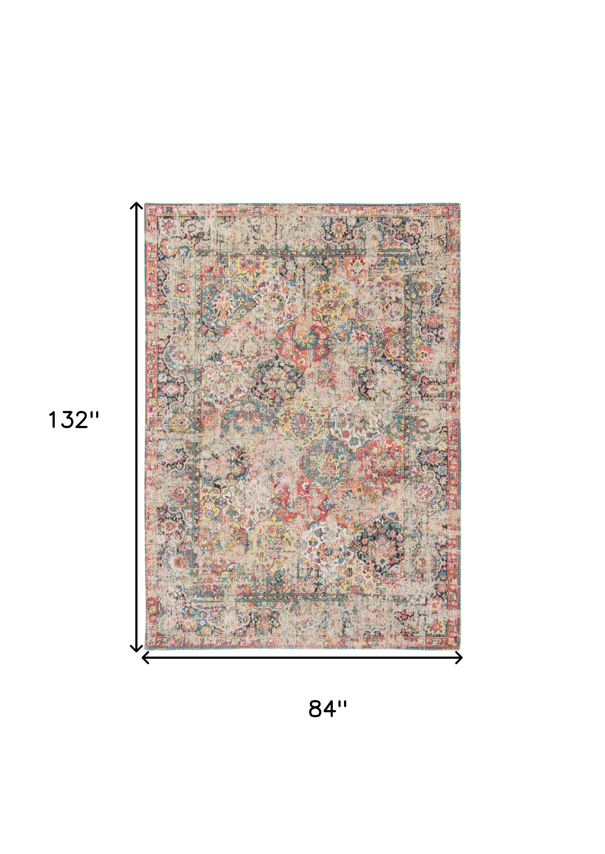 8' x 11' Red Oriental Non Skid Area Rug