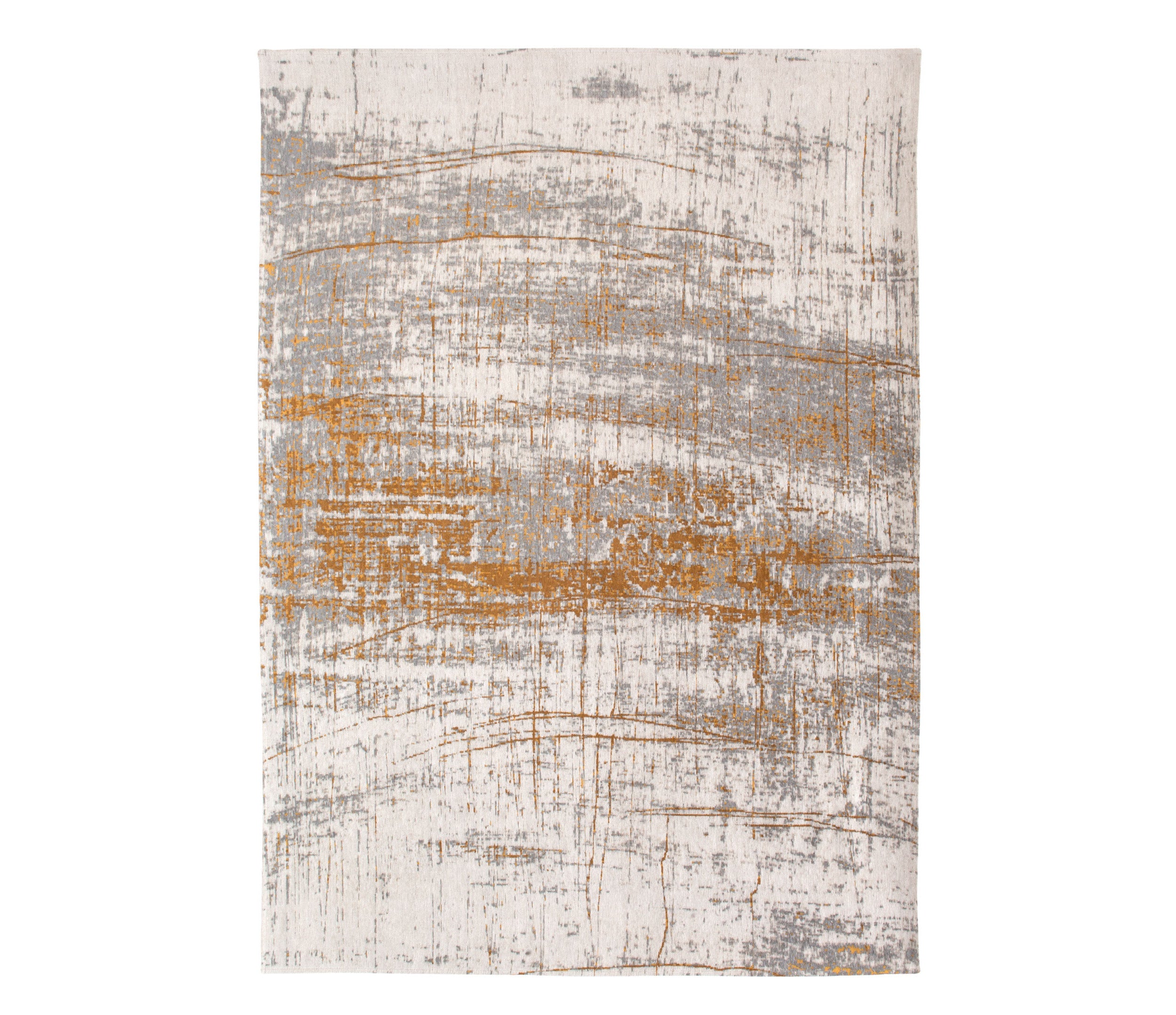 7' x 9' Gray and Gold Abstract Non Skid Area Rug