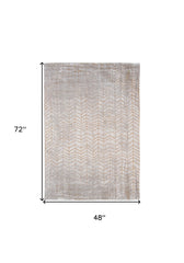 5' x 7' Gray and Yellow Chevron Non Skid Area Rug