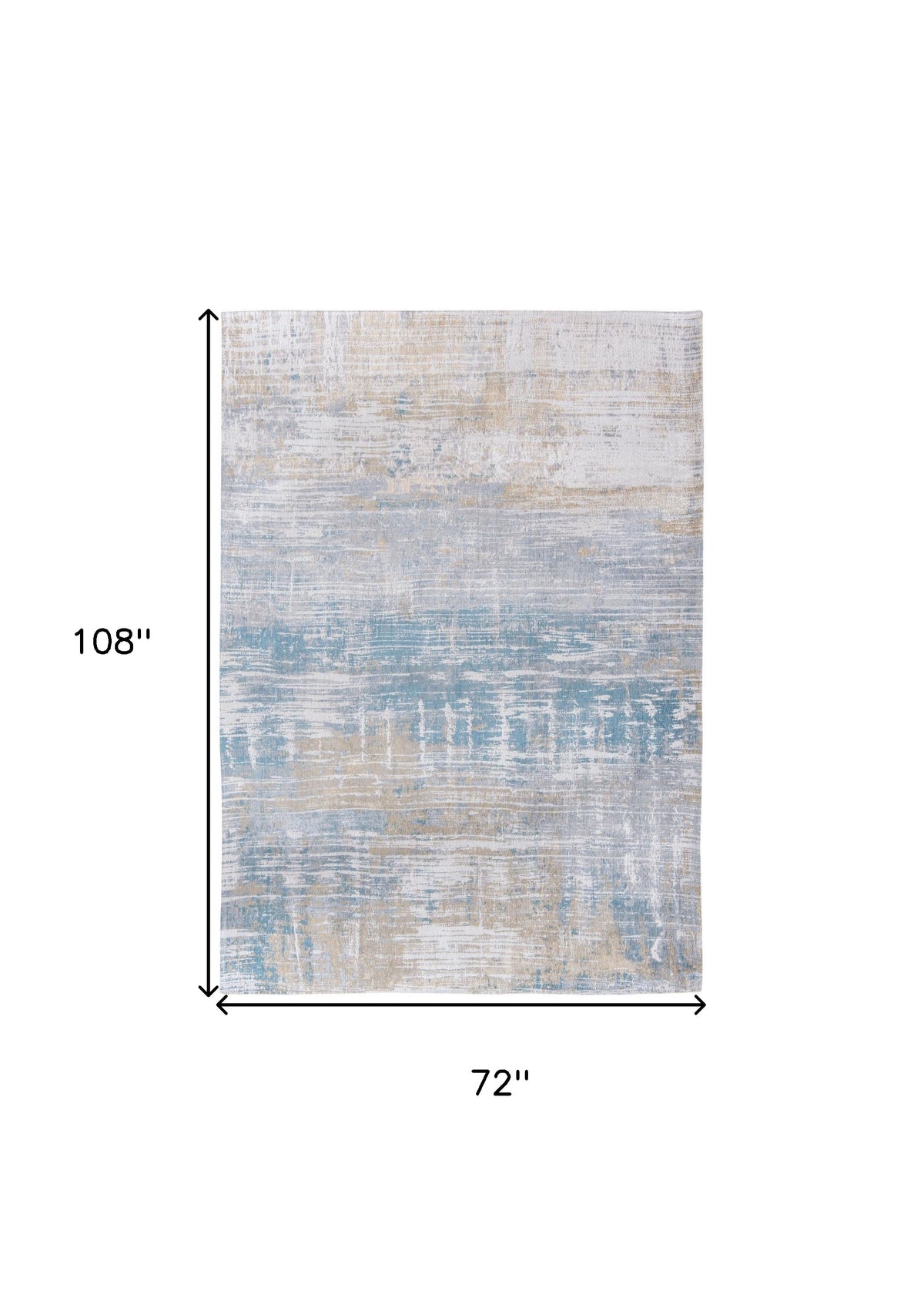 7' x 9' Blue and Yellow Abstract Non Skid Area Rug