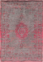 6' X 8' Gray and Pink Medallion Non Skid Area Rug
