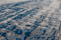 8' x 11' Blue and Gray Abstract Non Skid Area Rug