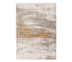 5' x 7' Gray and Gold Abstract Non Skid Area Rug