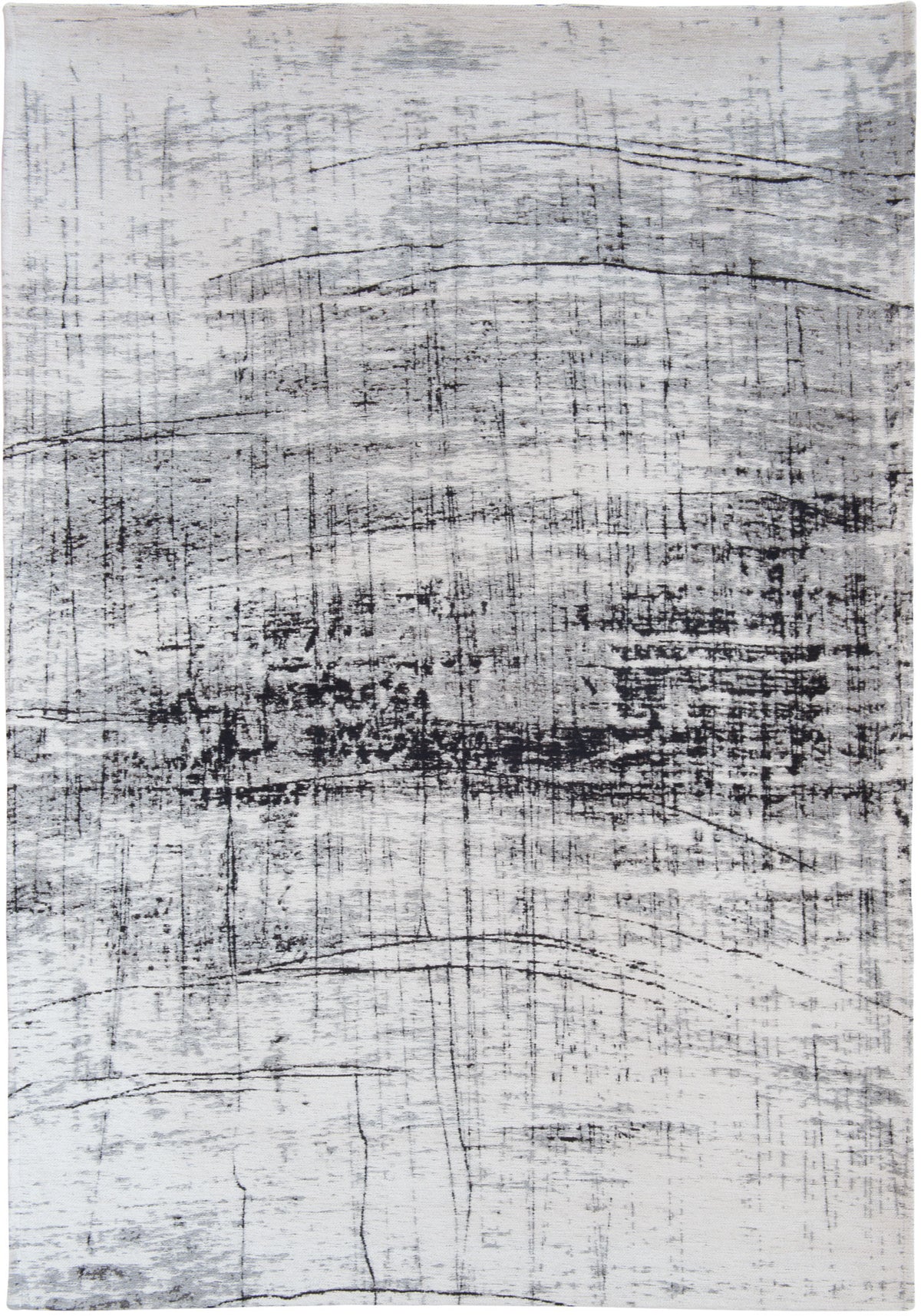 8' x 11' Black and White Abstract Non Skid Area Rug