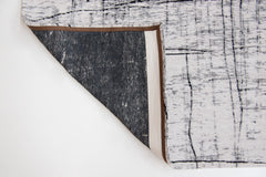 8' x 11' Black and White Abstract Non Skid Area Rug