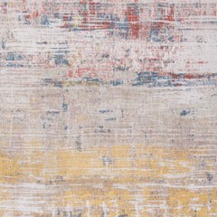 5' x 7' White Abstract Non Skid Area Rug