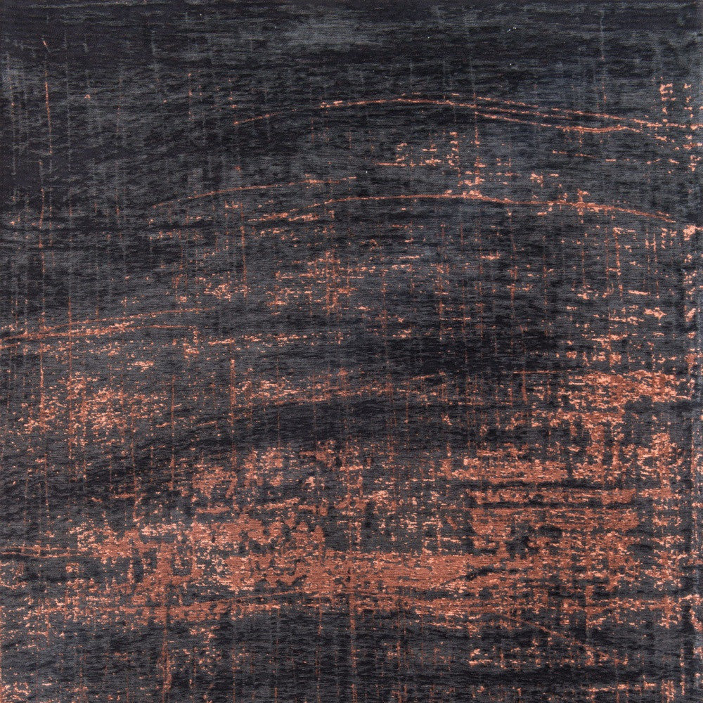 5' x 7' Black and Gold Abstract Non Skid Area Rug