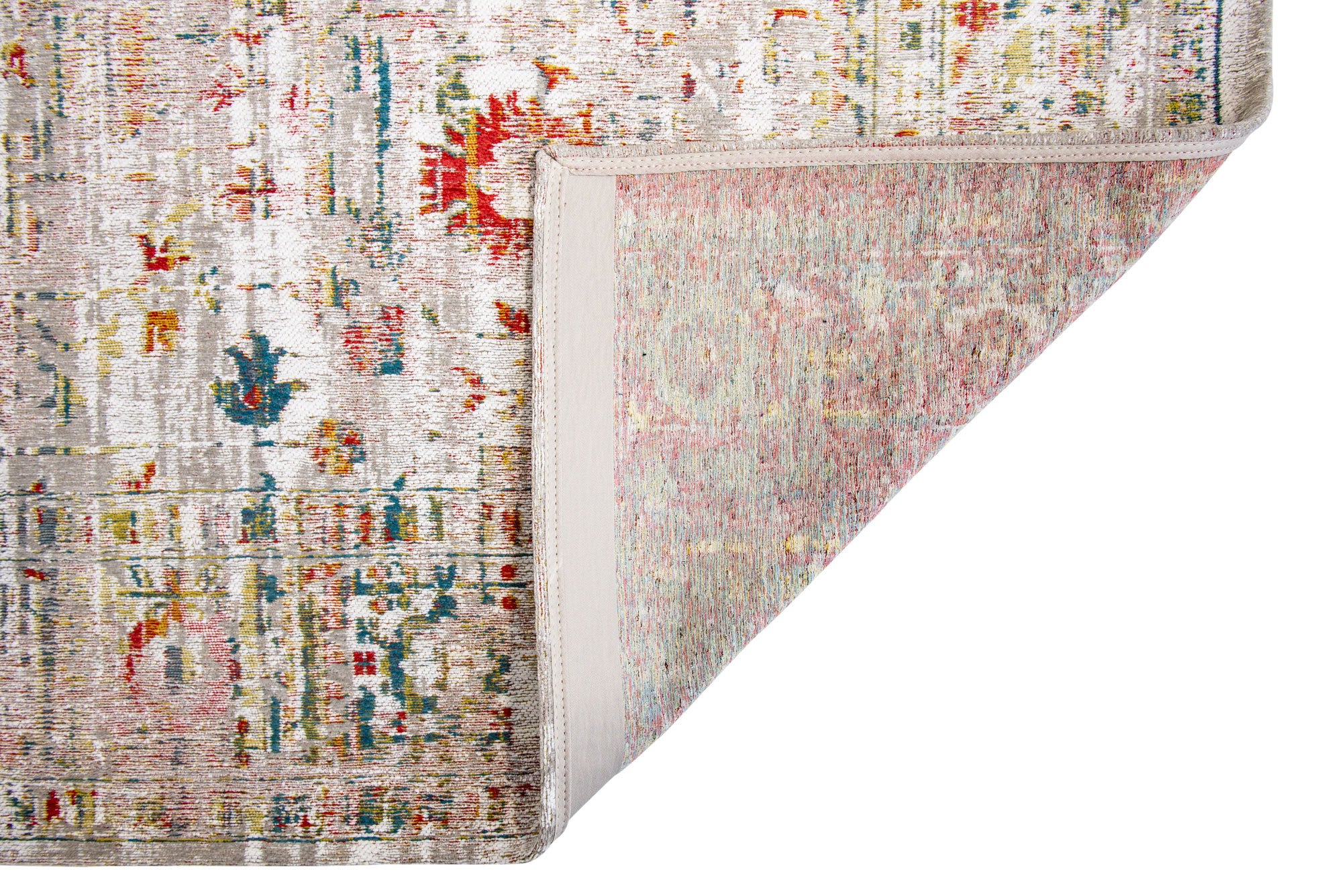 5' x 7' White Oriental Non Skid Area Rug