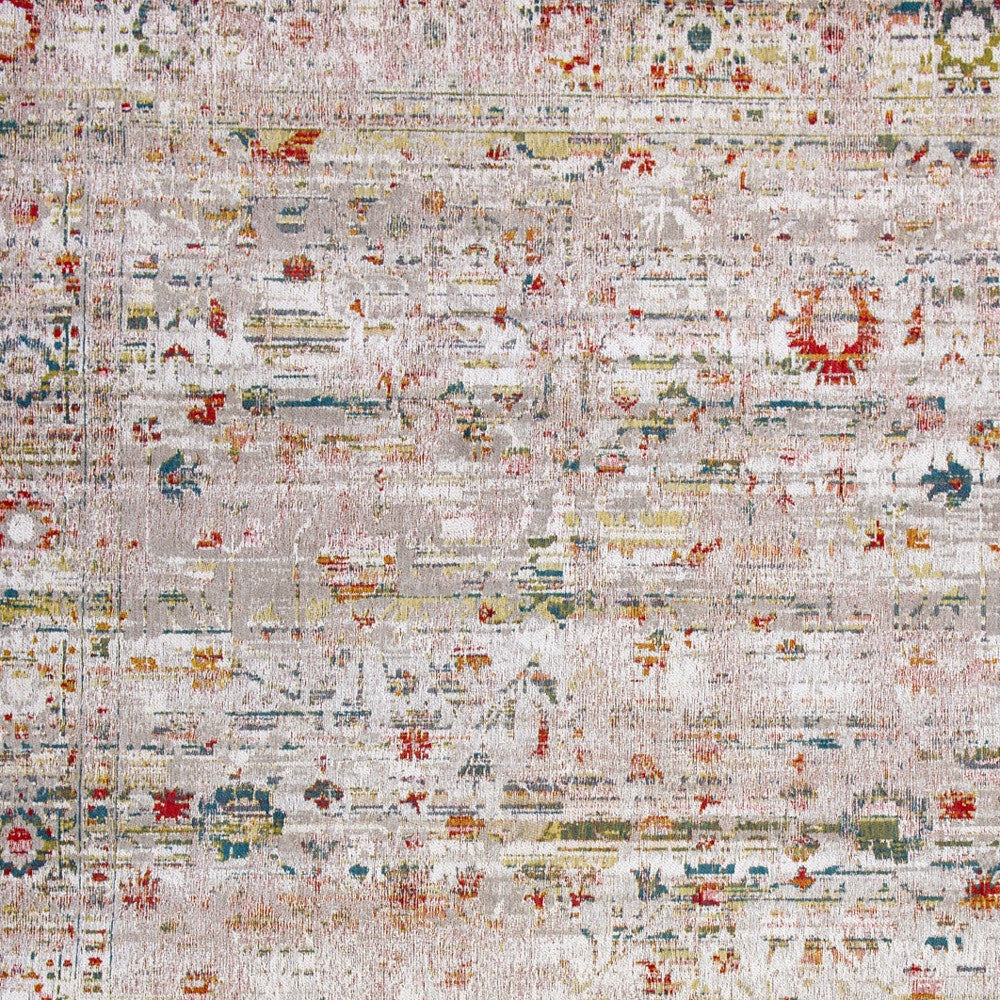 5' x 7' White Oriental Non Skid Area Rug