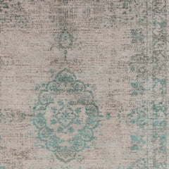 7' x 9' Gray and Green Medallion Non Skid Area Rug