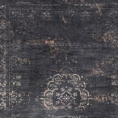 7' x 9' Gray and Black Medallion Non Skid Area Rug