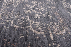 7' x 9' Gray and Black Medallion Non Skid Area Rug