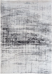 7' x 9' Black and White Abstract Non Skid Area Rug