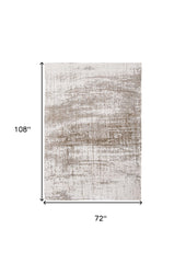 7' x 9' Gray and Beige Abstract Non Skid Area Rug
