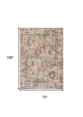 7' x 9' Red Oriental Non Skid Area Rug