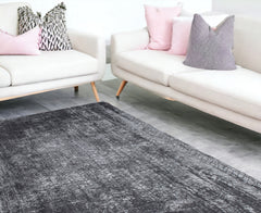 7' x 9' Black and Gray Chevron Non Skid Area Rug