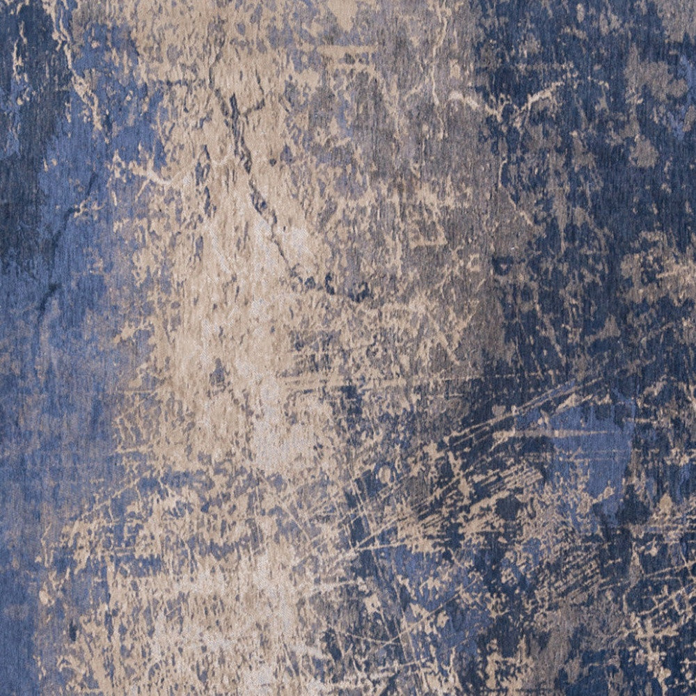 5' x 7' Blue and Gray Abstract Non Skid Area Rug
