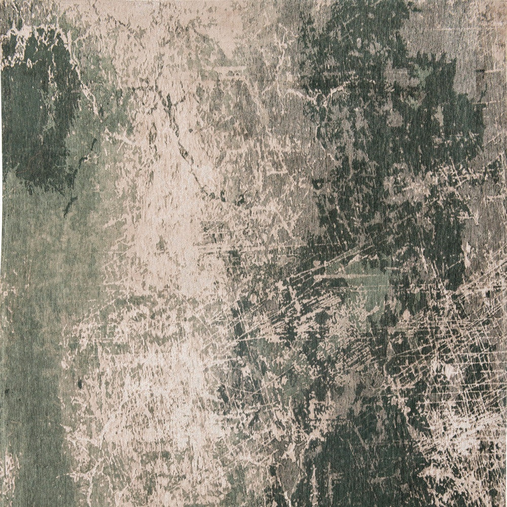 5' x 7' Beige and Green Abstract Non Skid Area Rug