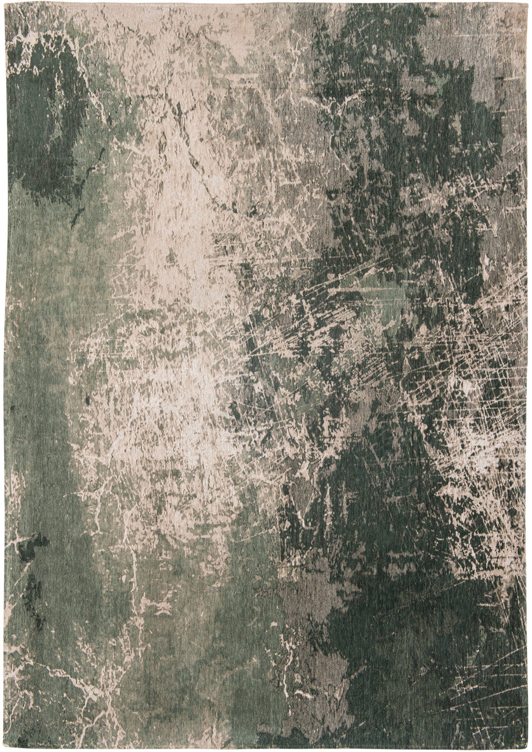 5' x 7' Beige and Green Abstract Non Skid Area Rug