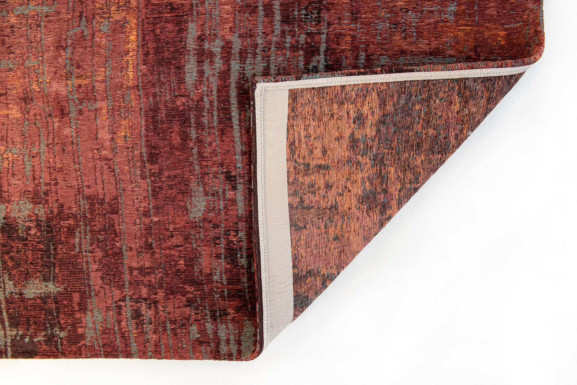 8' x 11' Red and Gray Abstract Non Skid Area Rug