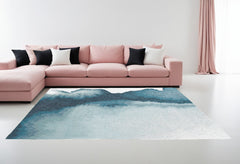 8' x 11' Blue and Gray Abstract Non Skid Area Rug