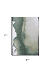 8' x 11' Gray and Green Abstract Non Skid Area Rug
