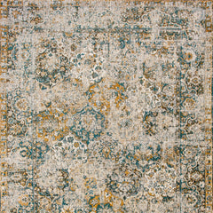 8' x 11' Blue and Green Abstract Non Skid Area Rug